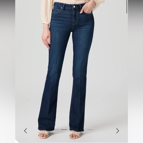 PAIGE Laurel Canyon Dark Blue Denim Jeans - Picture 1 of 7